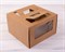 Коробка для торта от 1 до 3 кг, 30х30х19 см,  с ручками и прозрачным окошком, крафт - фото 7606