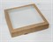 Коробка для выпечки и пирожных, 25,3х25,3х4,3 см, с прозрачным окошком,  крафт - фото 8527