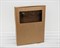 УЦЕНКА Коробка плоская с окошком 39,5х30х5 см, крафт - фото 9126